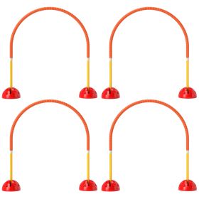 4 Piece Dog Agility Equipment W 4 Adjustable Width Doors, Carry Bag, Easy Assemble & Portable, Orange (Color: orange)